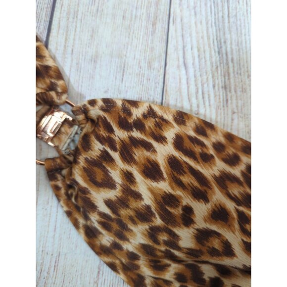 Zimmermann Women's Bikini Top Strapless Animal Print Cheetah Ring Size 1 - Picture 3 of 7